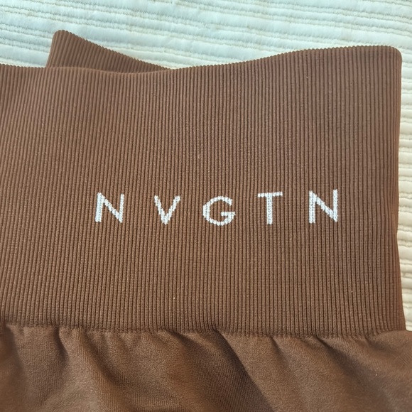 NVGTN Women's High-Waisted Shorts - Black, Brown, and Orange - Picture 2 of 5